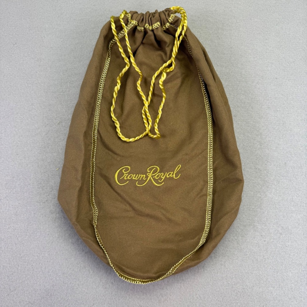 Crown Royal 8 Avail.‎ Collectible Brown Drawstring Bag Gold Trim 1.75L 13 in XL